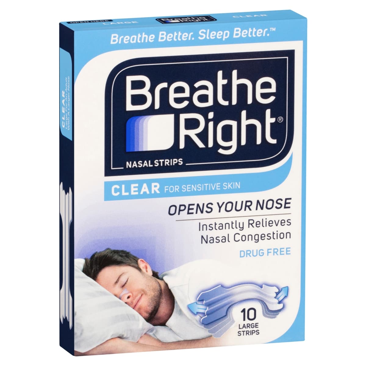Thumbnail Breathe Right Nasal Strips Clear L 10 Pack