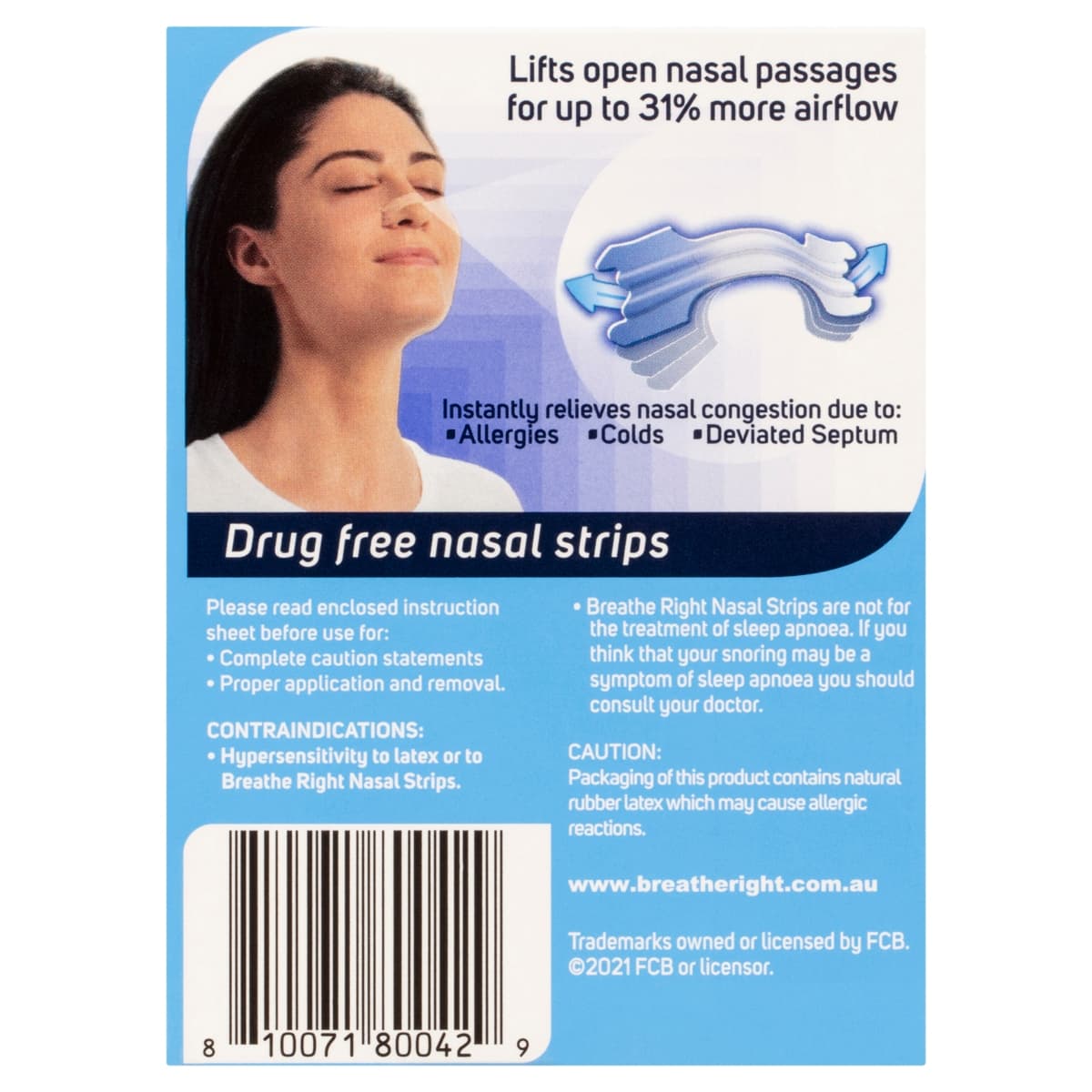 Thumbnail Breathe Right Nasal Strips Clear L 10 Pack