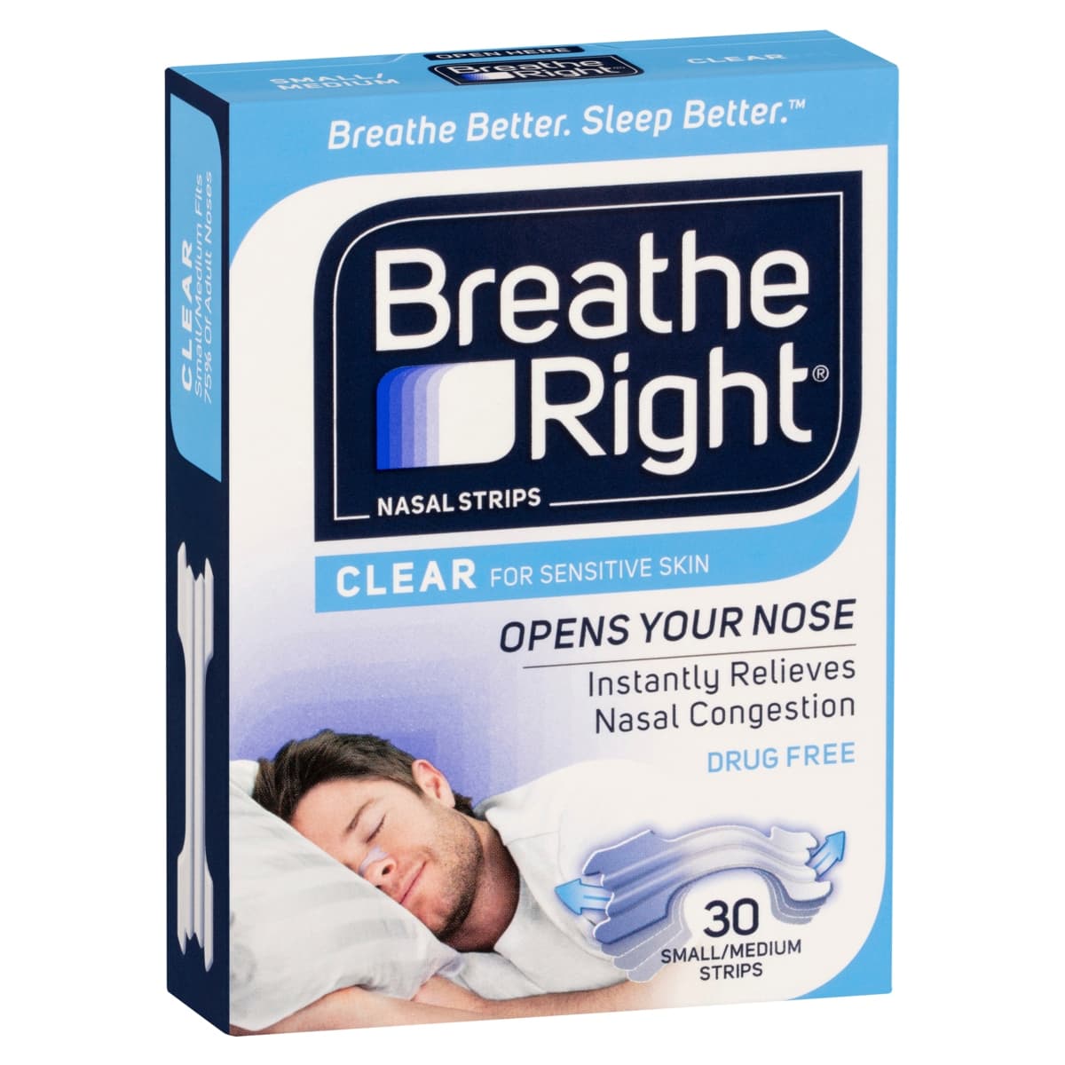 Thumbnail Breathe Right Nasal Strips Clear S/M 30 Pack