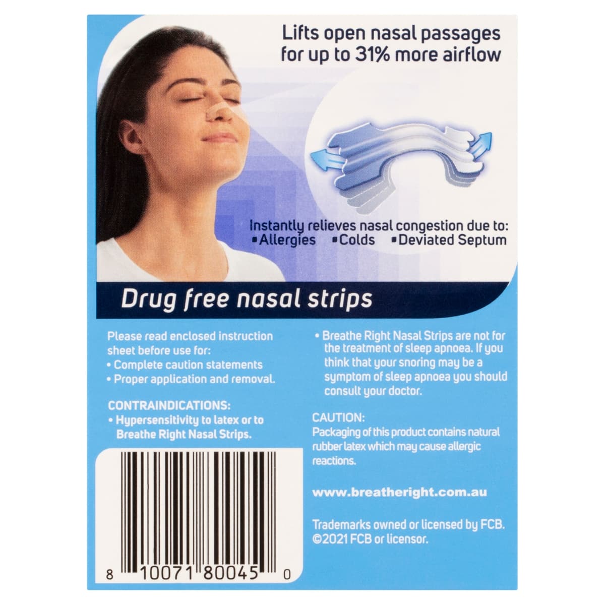 Thumbnail Breathe Right Nasal Strips Clear S/M 30 Pack