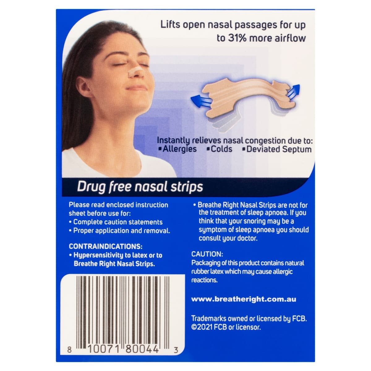 Thumbnail Breathe Right Nasal Strips Original Tan L 30 Pack