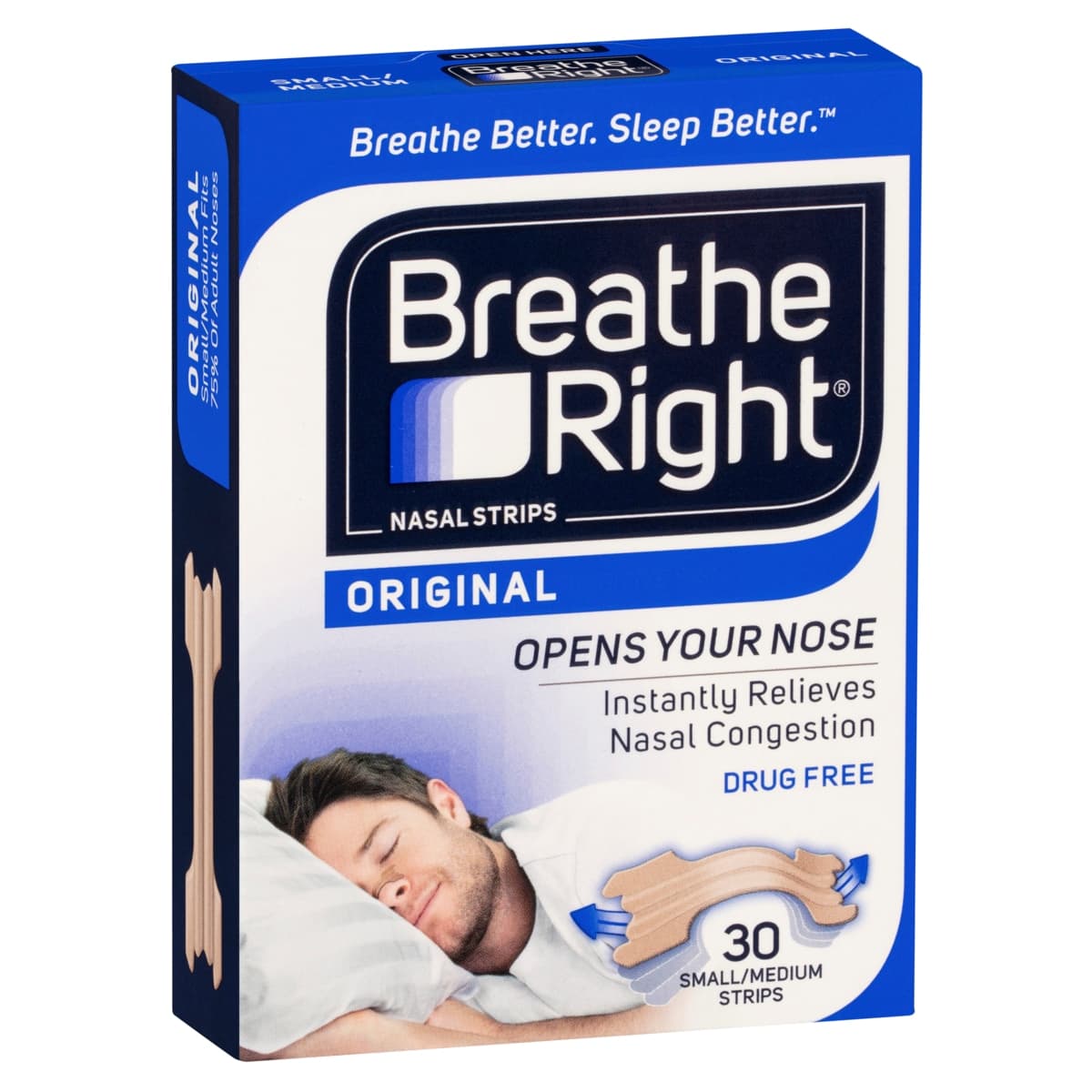 Thumbnail Breathe Right Nasal Strips Original Tan S/M 30 Pack