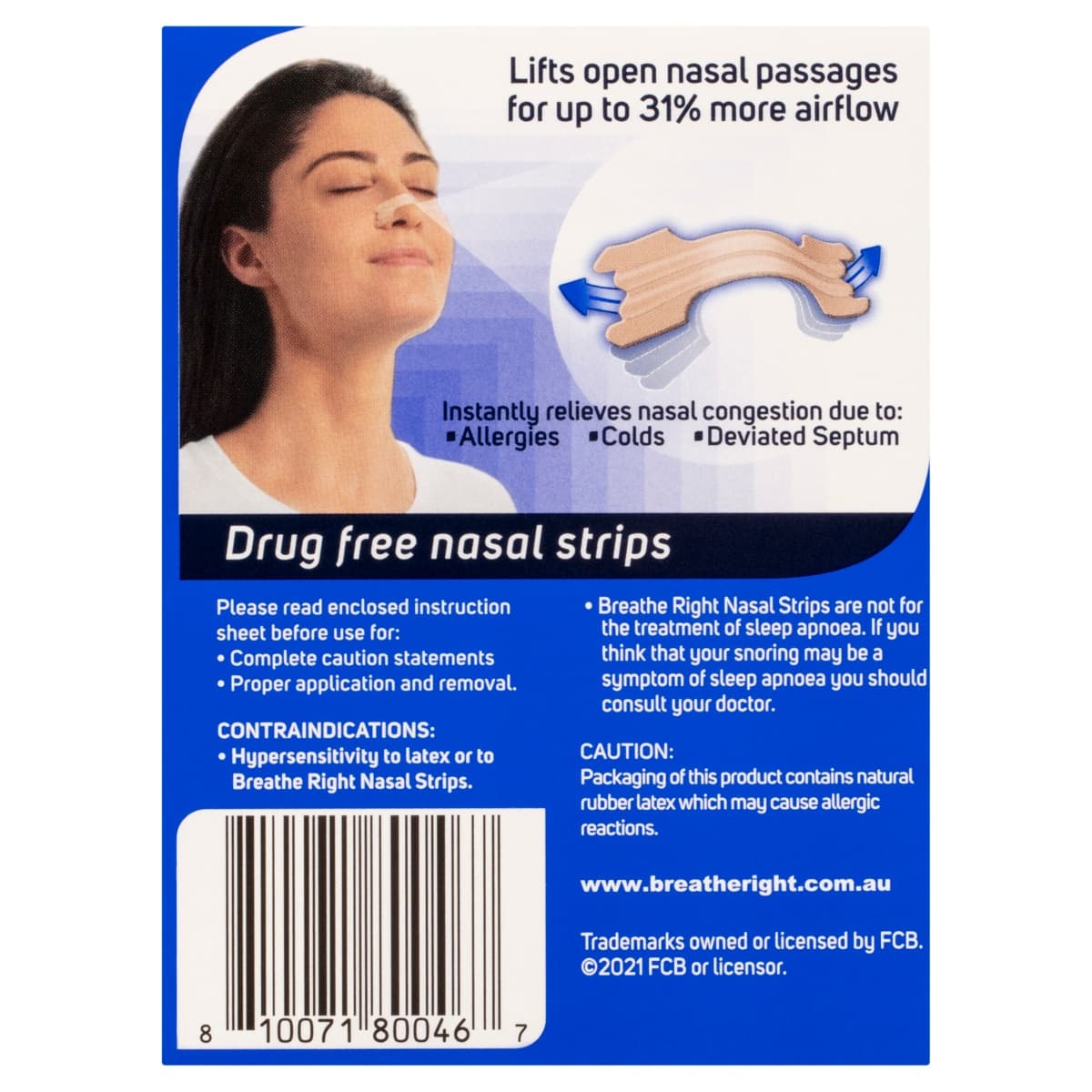 Thumbnail Breathe Right Nasal Strips Original Tan S/M 30 Pack