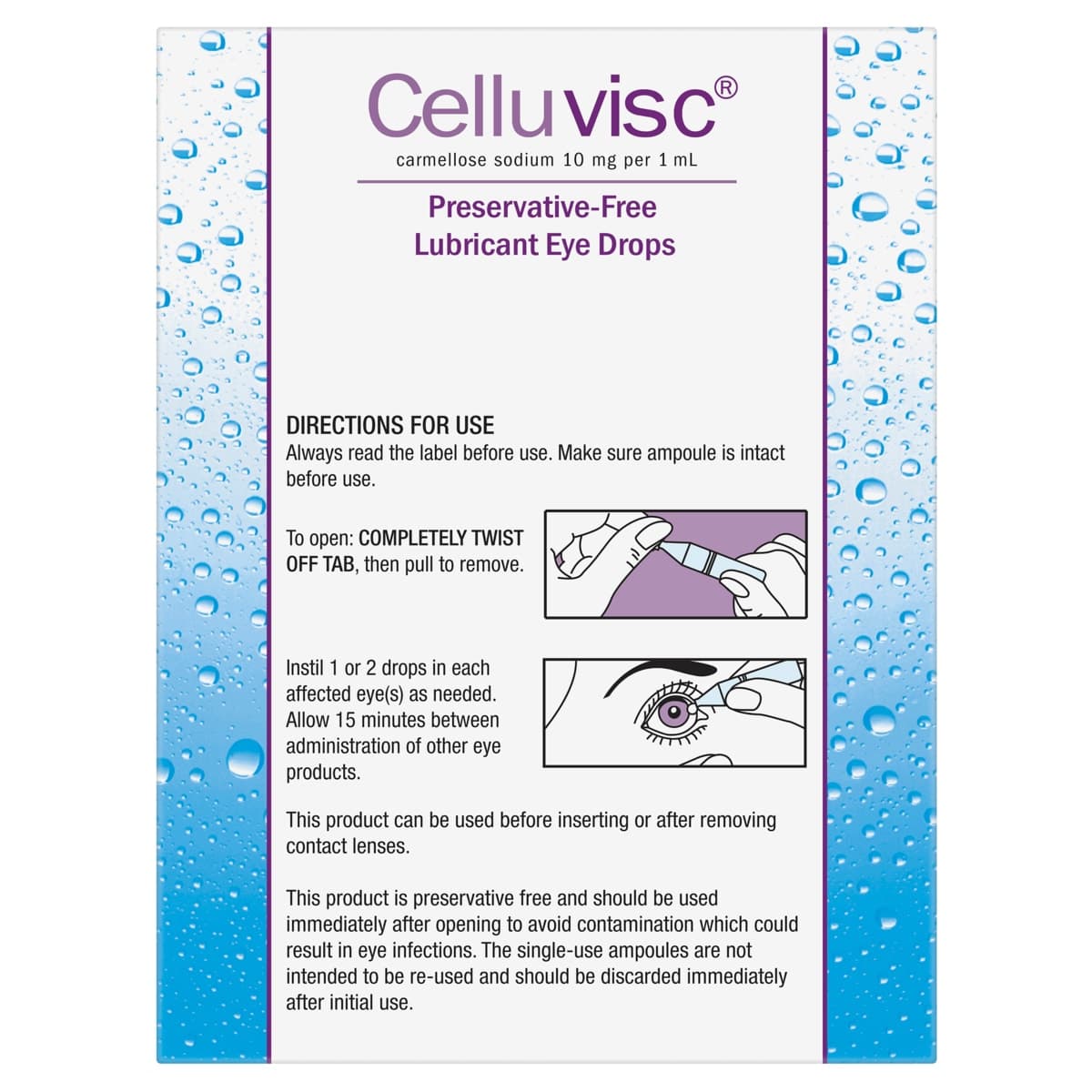 Thumbnail Celluvisc Lubricant Eye Drops 0.4ml x 30 Vials