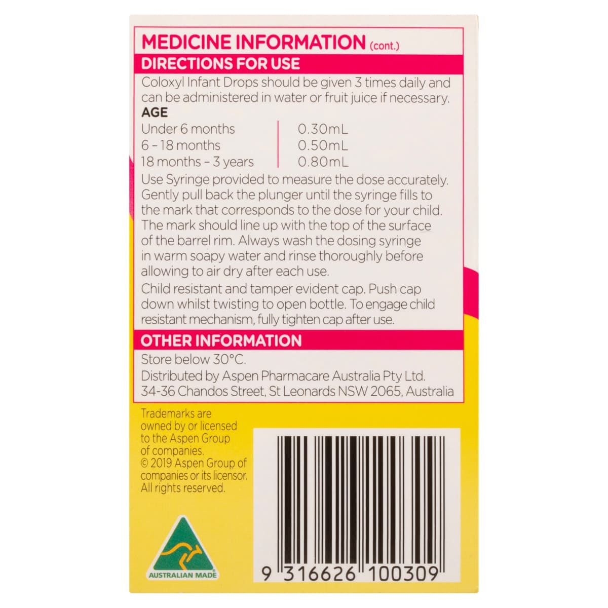Thumbnail Coloxyl Infant Drops 30ml