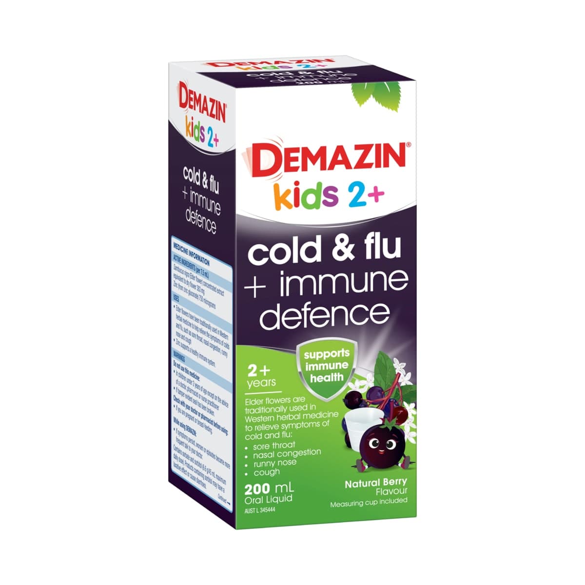 Thumbnail Demazin Kids 2+ Cold & Flu + Immune Defence Syrup Berry 200ml