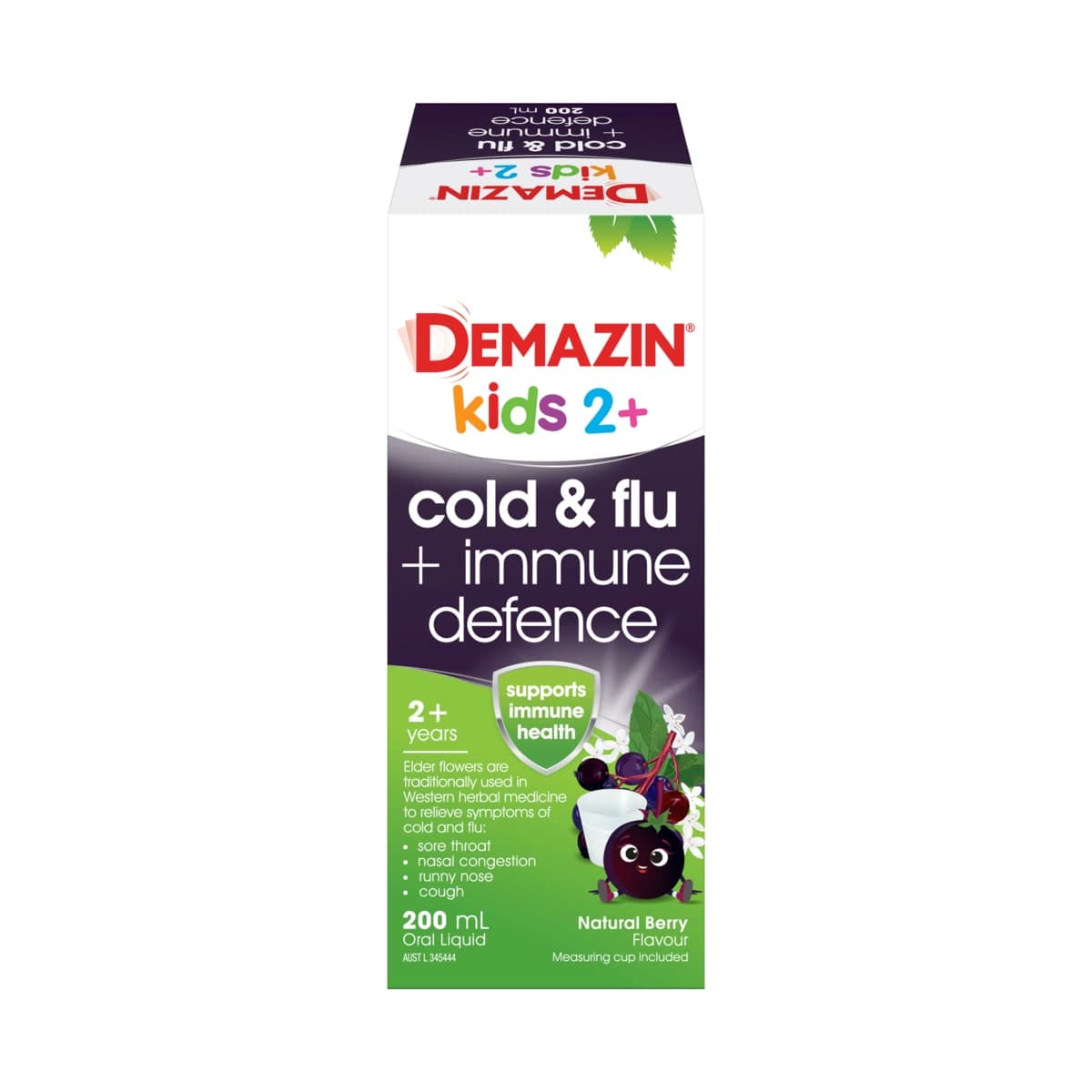 Thumbnail Demazin Kids 2+ Cold & Flu + Immune Defence Syrup Berry 200ml