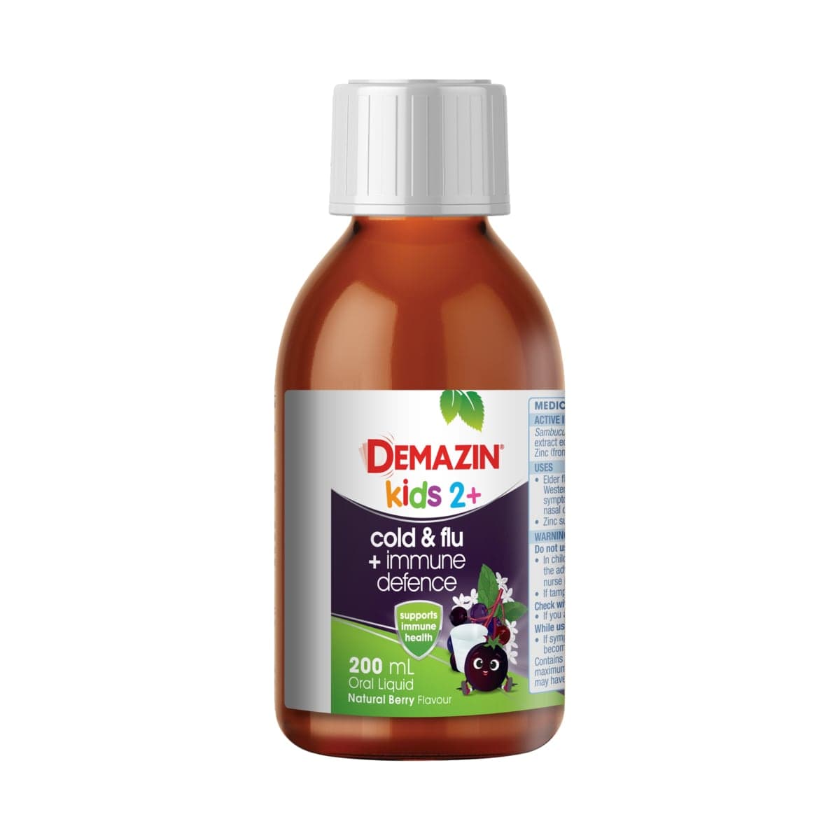 Thumbnail Demazin Kids 2+ Cold & Flu + Immune Defence Syrup Berry 200ml