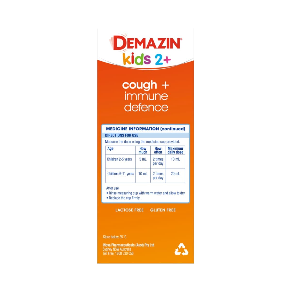Thumbnail Demazin Kids 2+ Years Cough + Immune Defence Syrup Berry 200ml