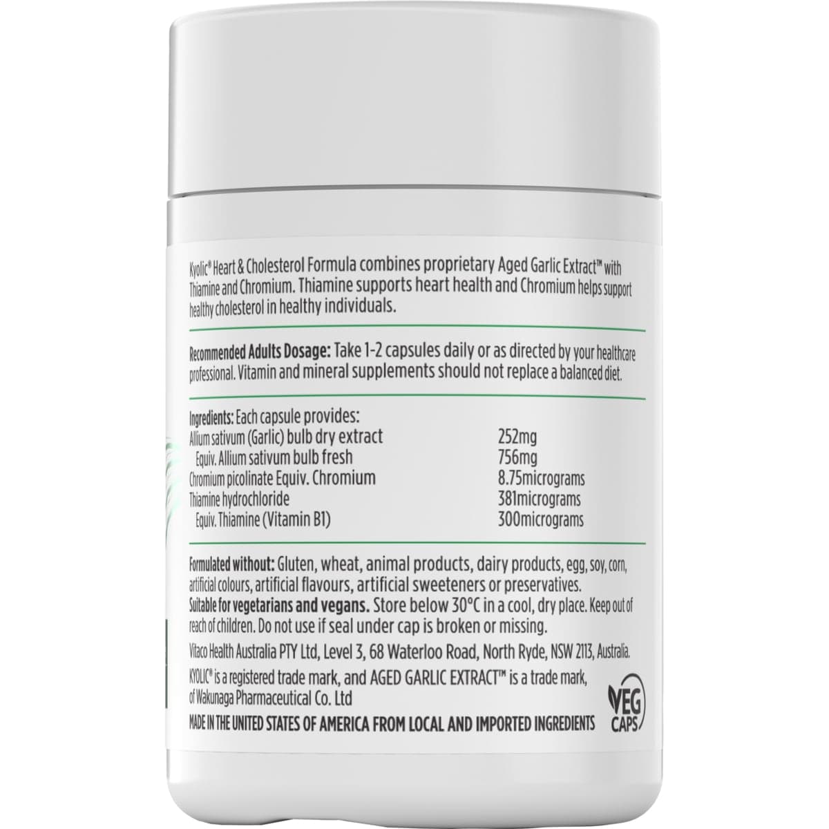 Thumbnail Nutra-Life Kyolic Aged Garlic Extract Heart & Cholesterol 60 Capsules