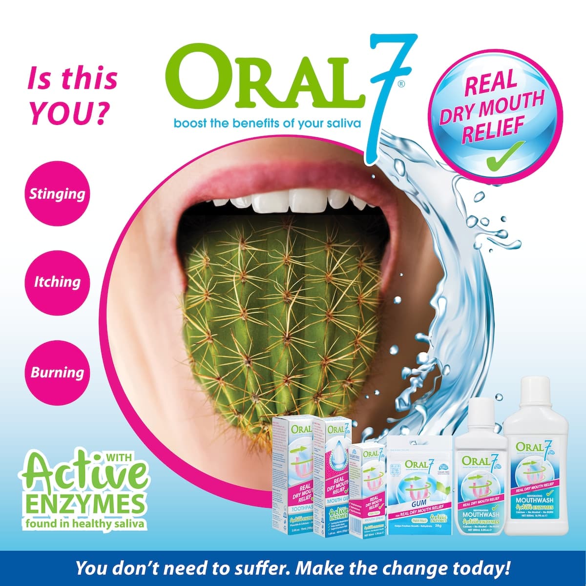 Thumbnail Oral Seven Moisturising Dry Mouth Gum 28g