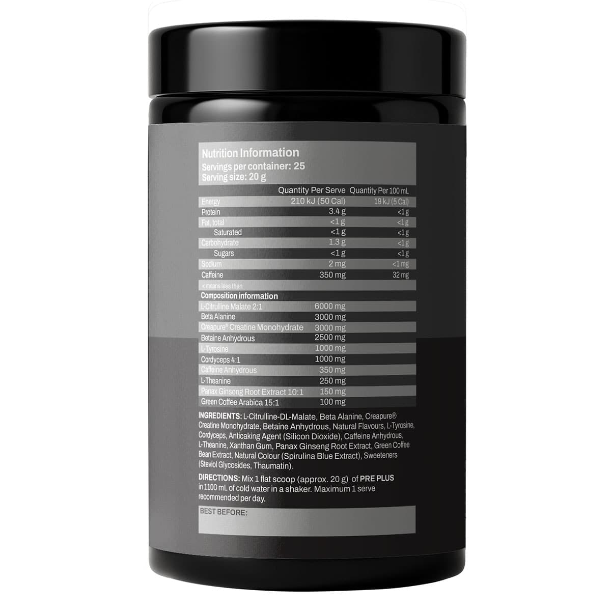 Thumbnail ATP Science PrePlus Pre-Workout Powder Blueberry Blackcurrant 500g