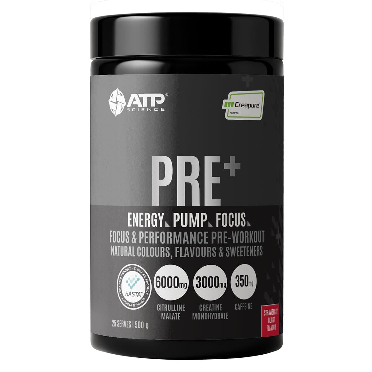 Thumbnail ATP Science PrePlus Pre-Workout Powder Strawberry Burst 500g