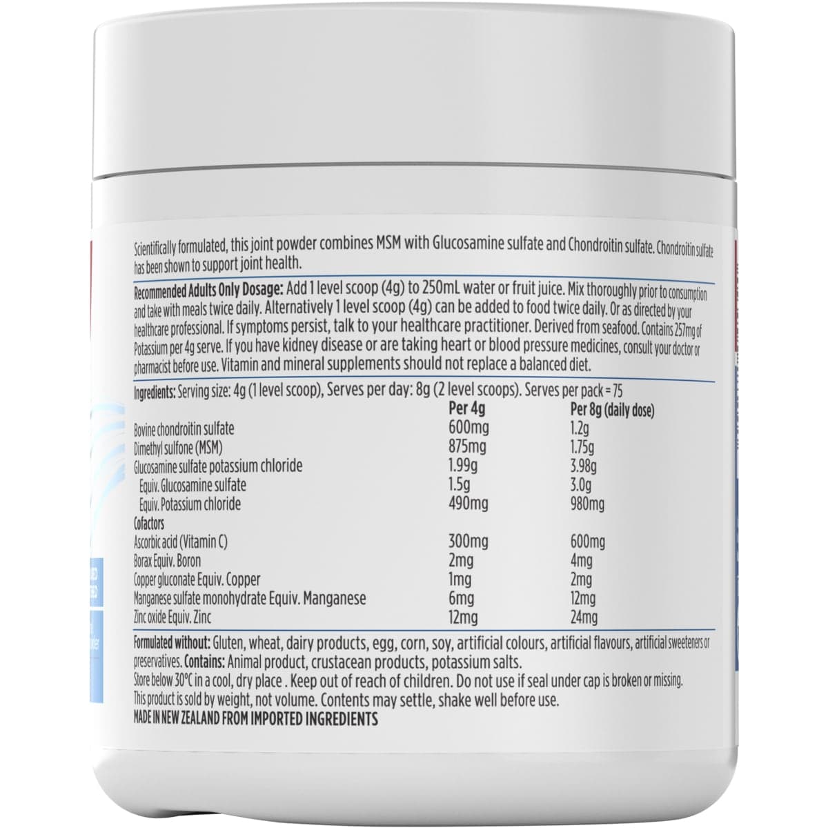 Thumbnail Nutra-Life Joint Formula + MSM Unflavoured 300g