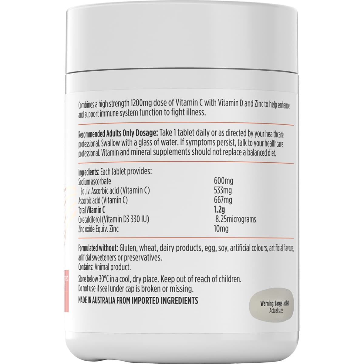 Thumbnail Nutra-Life Vitamin C 1200 + D + Zinc 120 Tablets