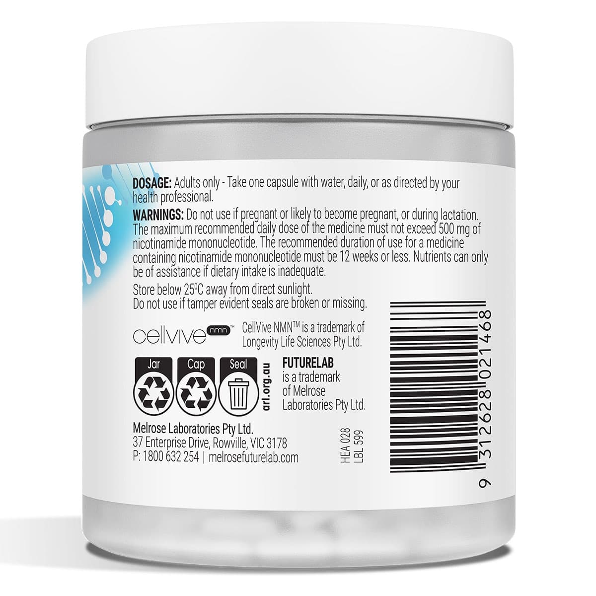 Thumbnail Melrose FutureLab NMN 500mg 30 Capsules