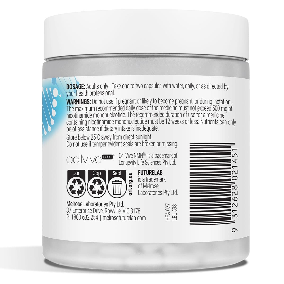 Thumbnail Melrose FutureLab NMN 250mg 30 Capsules