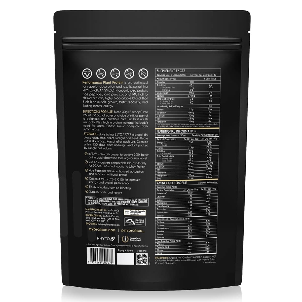Thumbnail Mybrainco Plant Protein Powder Vanilla 900g