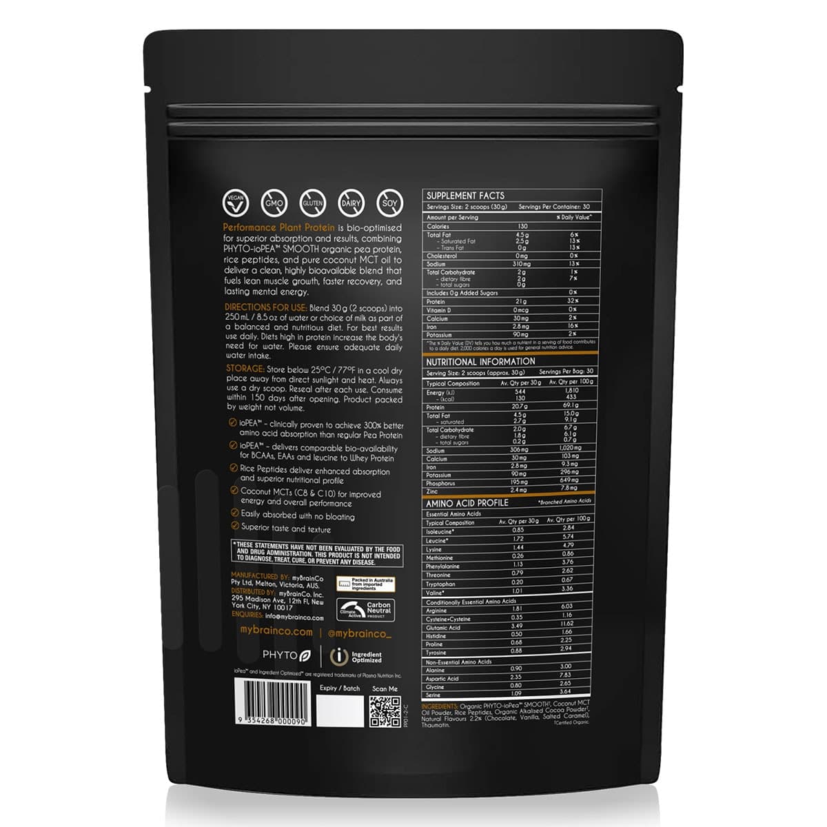 Thumbnail Mybrainco Plant Protein Powder Chocolate 900g