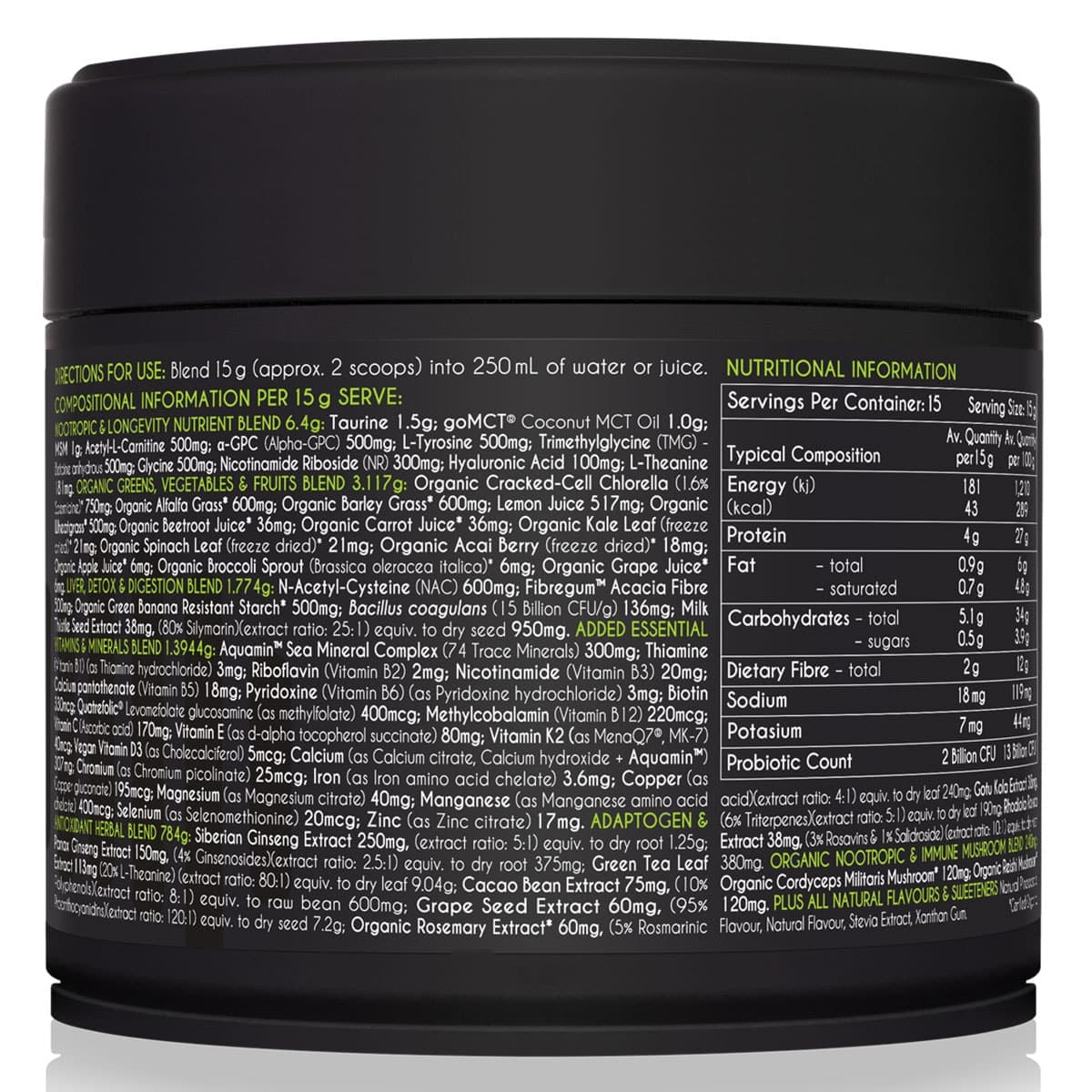 Thumbnail Mybrainco Nootropic Greens Powder 225g