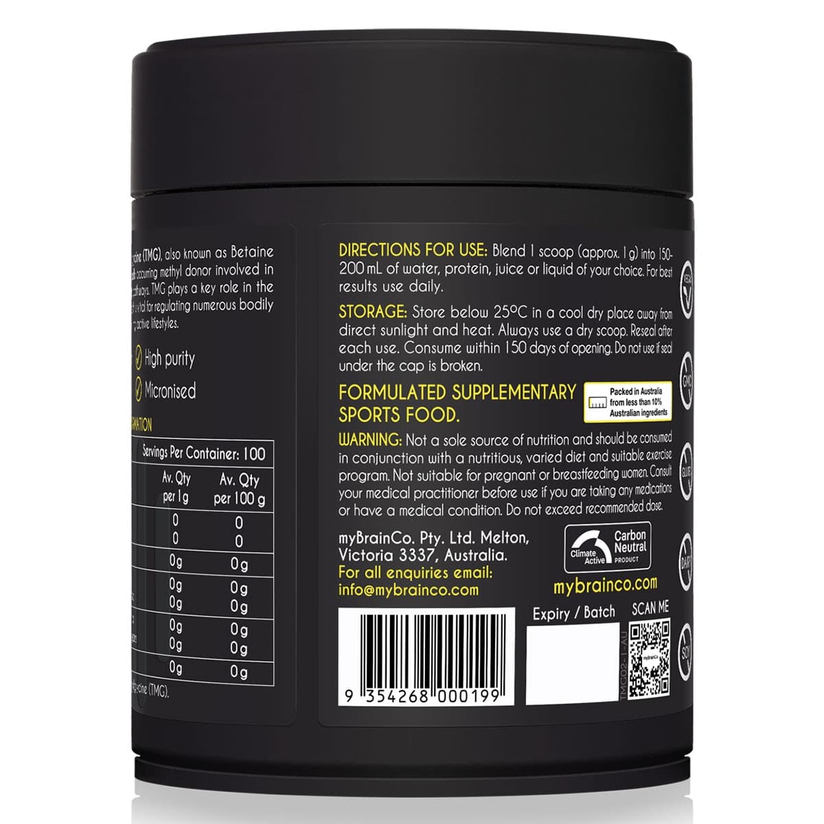 Thumbnail Mybrainco TMG Powder 100g