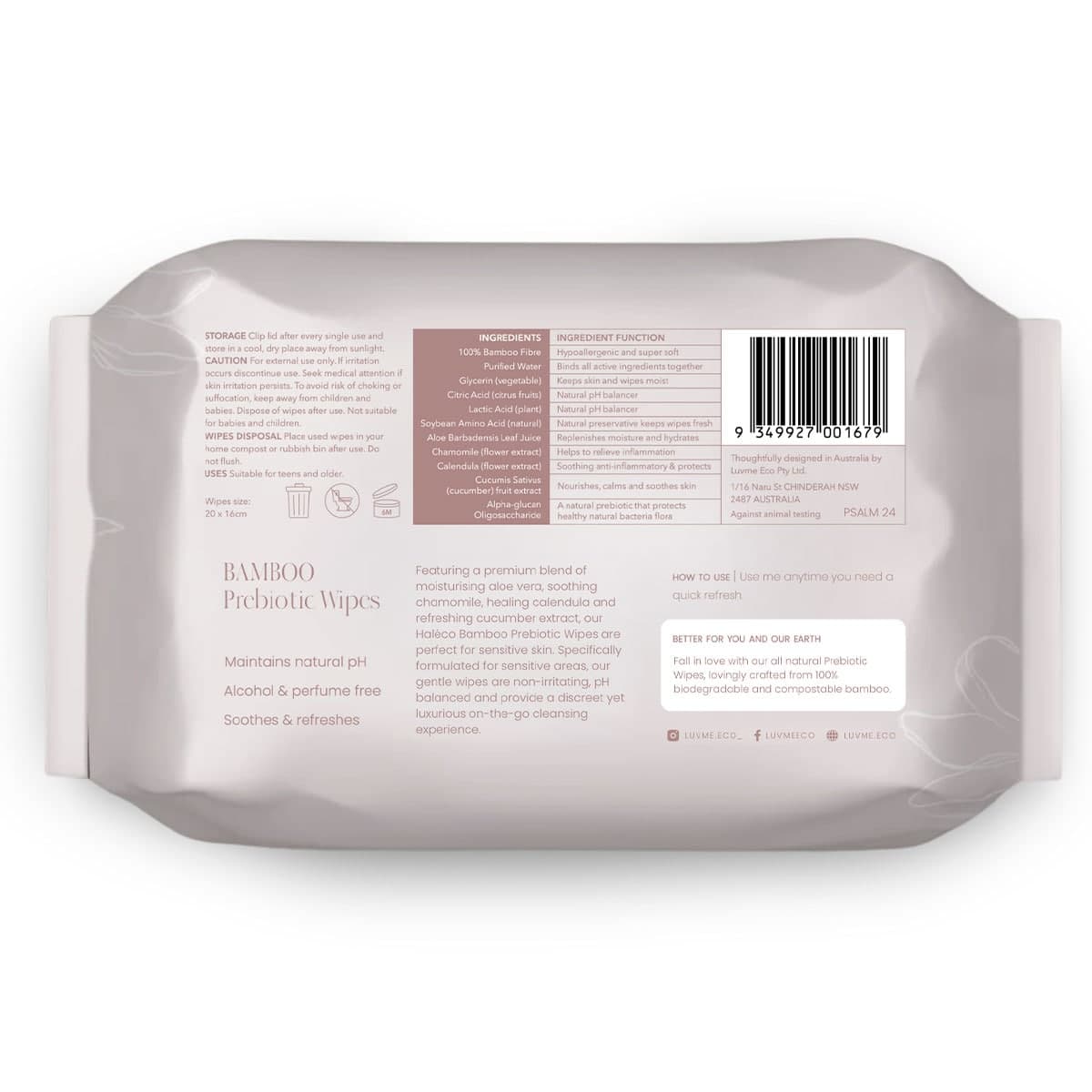 Thumbnail Haleco by Luvme Prebiotic Wipes 20 Pack