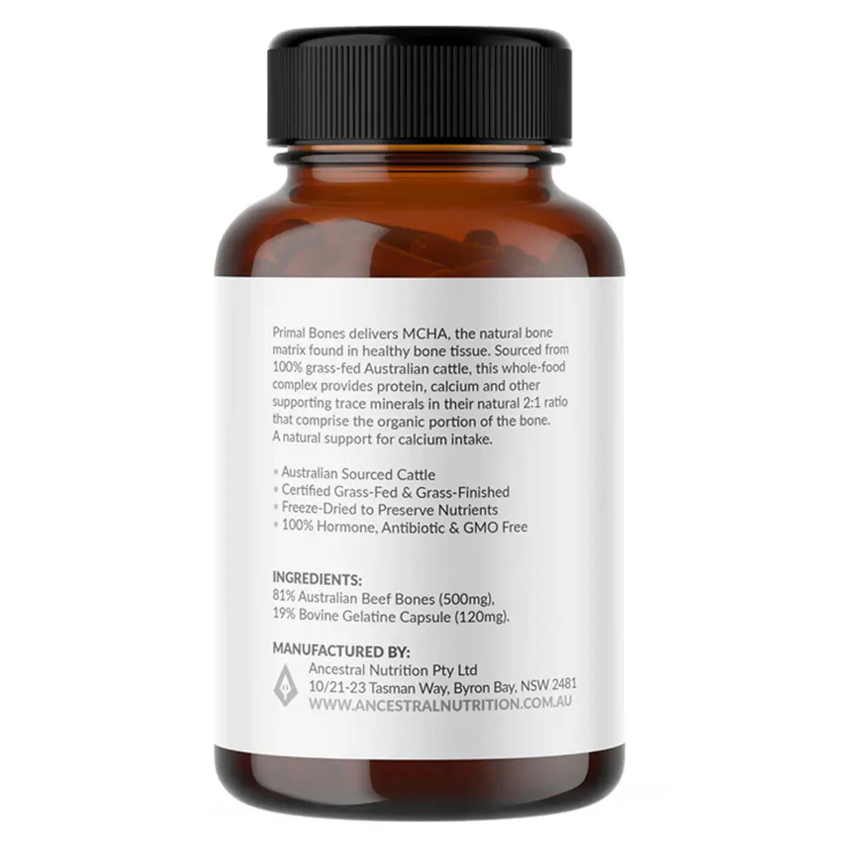Thumbnail Ancestral Nutrition Primal Bones Grass-Fed Bone Matrix 60 Capsules