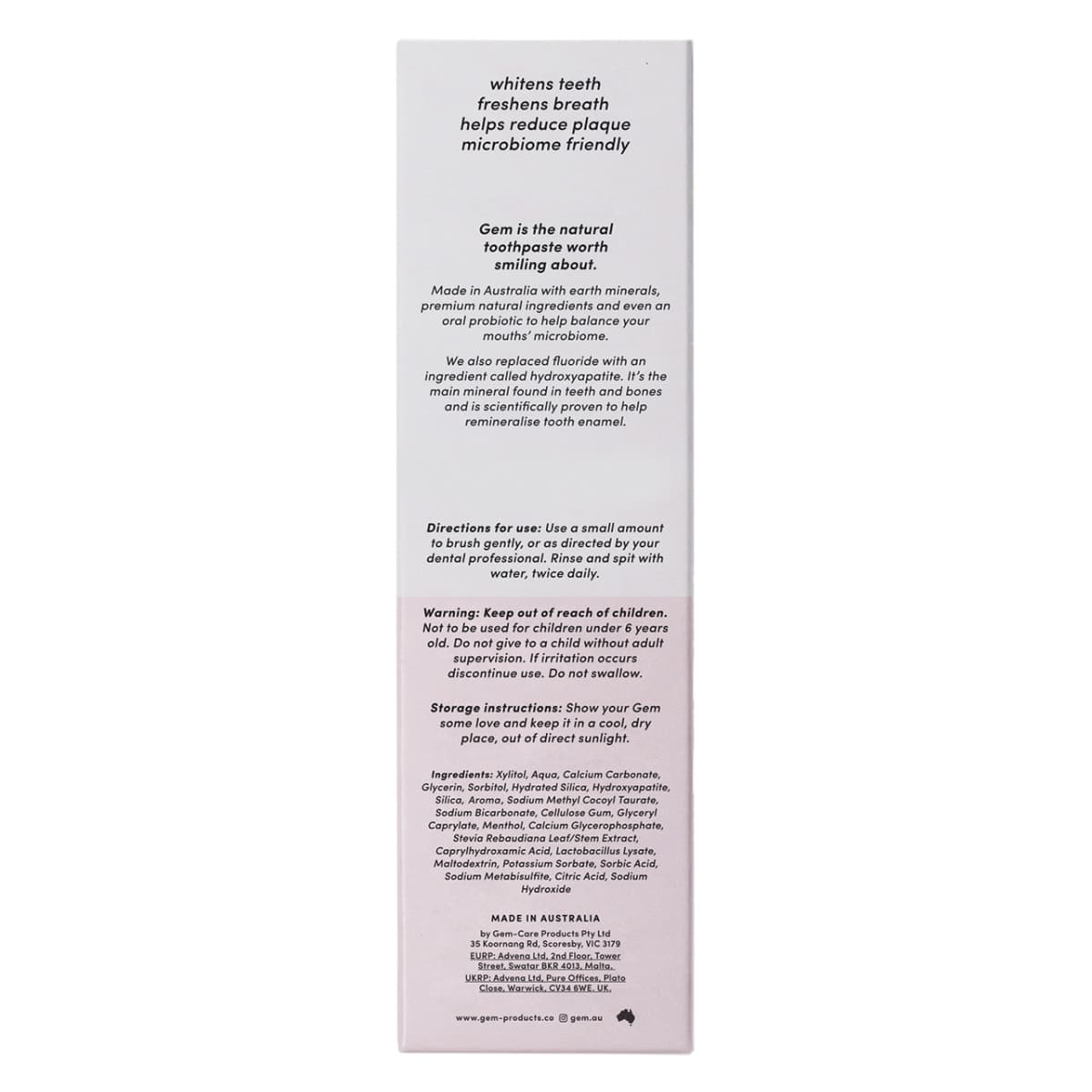 Thumbnail Gem Triple Whitening Toothpaste Coconut Mint 100g