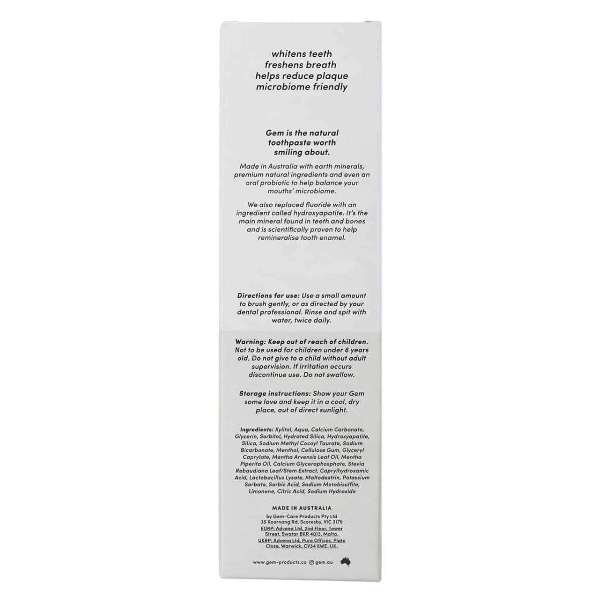 Thumbnail Gem Triple Whitening Toothpaste Crisp Mint 100g