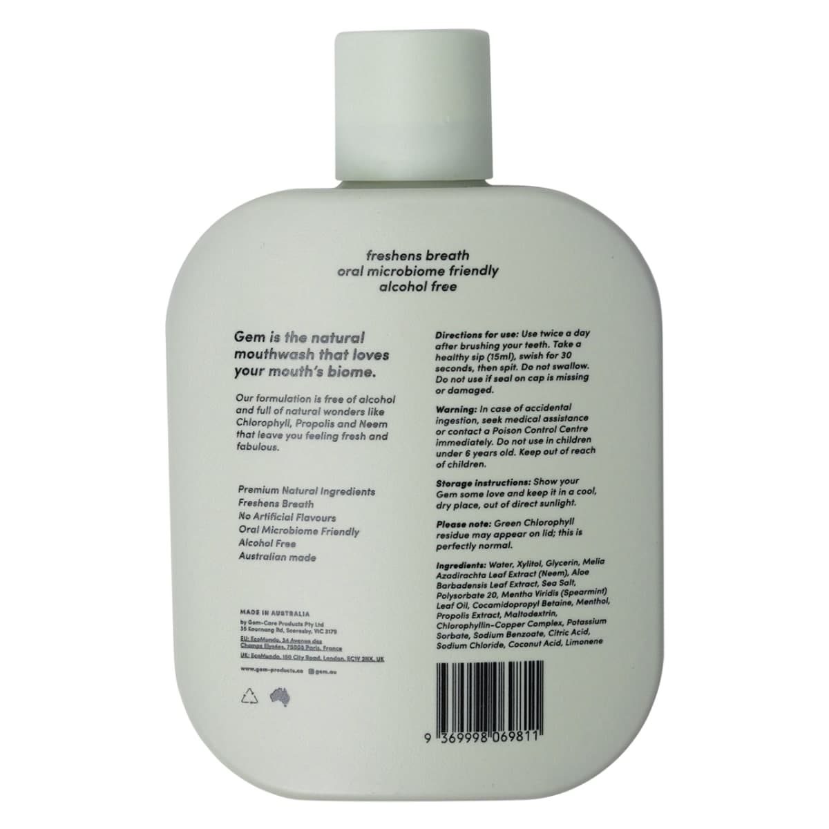 Thumbnail Gem Natural Mouthwash Crisp Mint 500ml