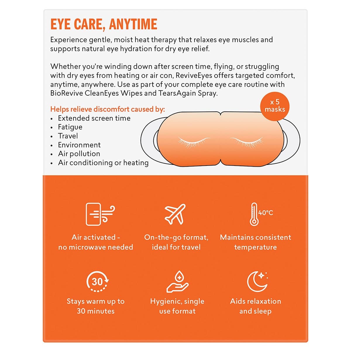 Thumbnail BioRevive EyeRevive - Warming Eye Mask 5 Pack