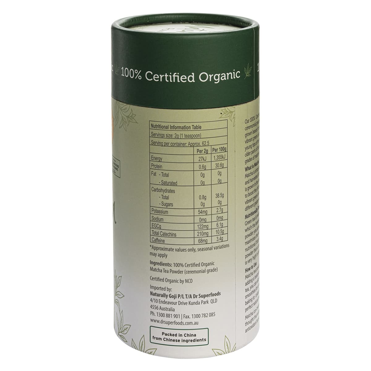 Thumbnail Dr Superfoods Organic Matcha Tea Powder 125g