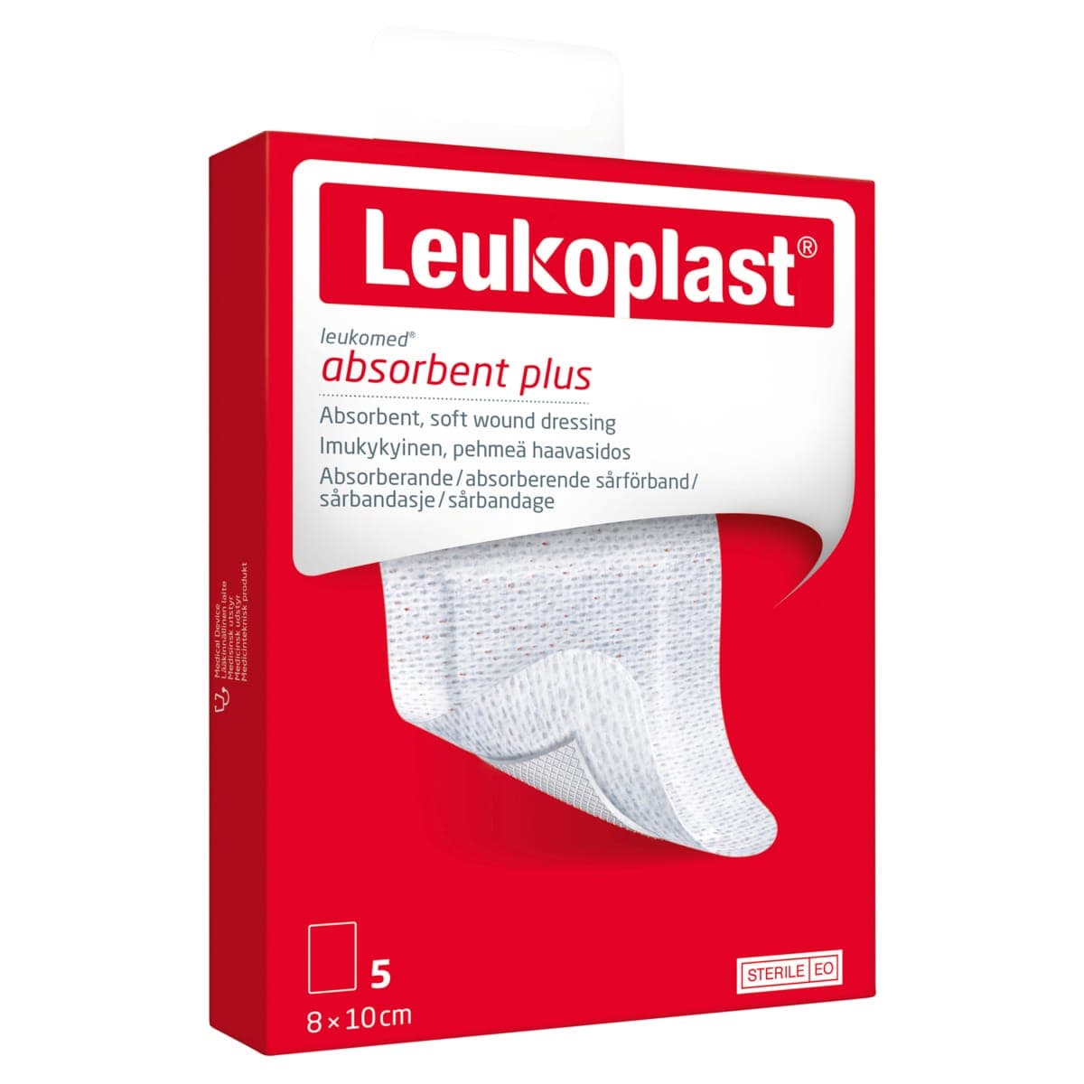 Thumbnail Leukoplast Leukomed Absorbent Plus Wound Dressing 8cm x 10cm 5 Pack