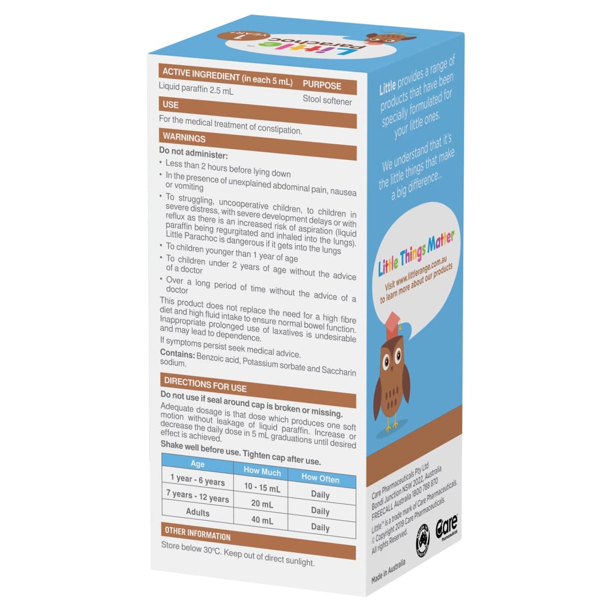 Thumbnail Little Parachoc Liquid Paraffin Chocolate Vanilla 400ml