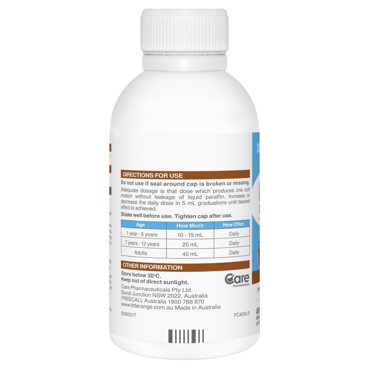 Thumbnail Little Parachoc Liquid Paraffin Chocolate Vanilla 400ml