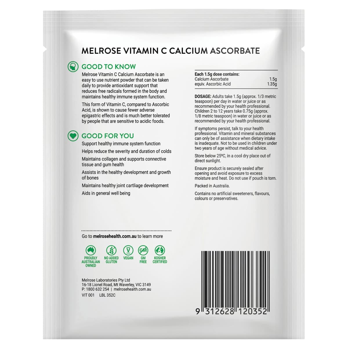 Thumbnail Melrose Vitamin C Calcium Ascorbate 125g
