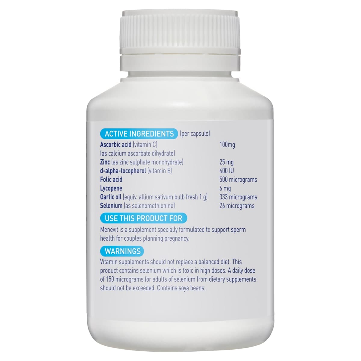 Thumbnail Menevit Pre Conception Sperm Health 90 Capsules