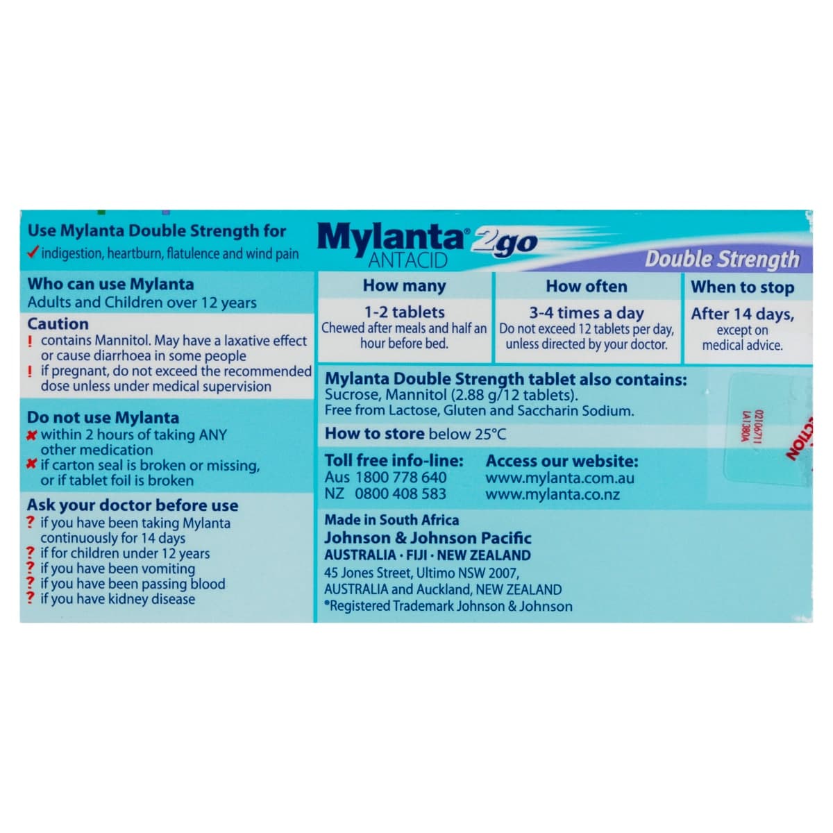 Thumbnail Mylanta 2Go Antacid Double Strength 48 Chewable Tablets