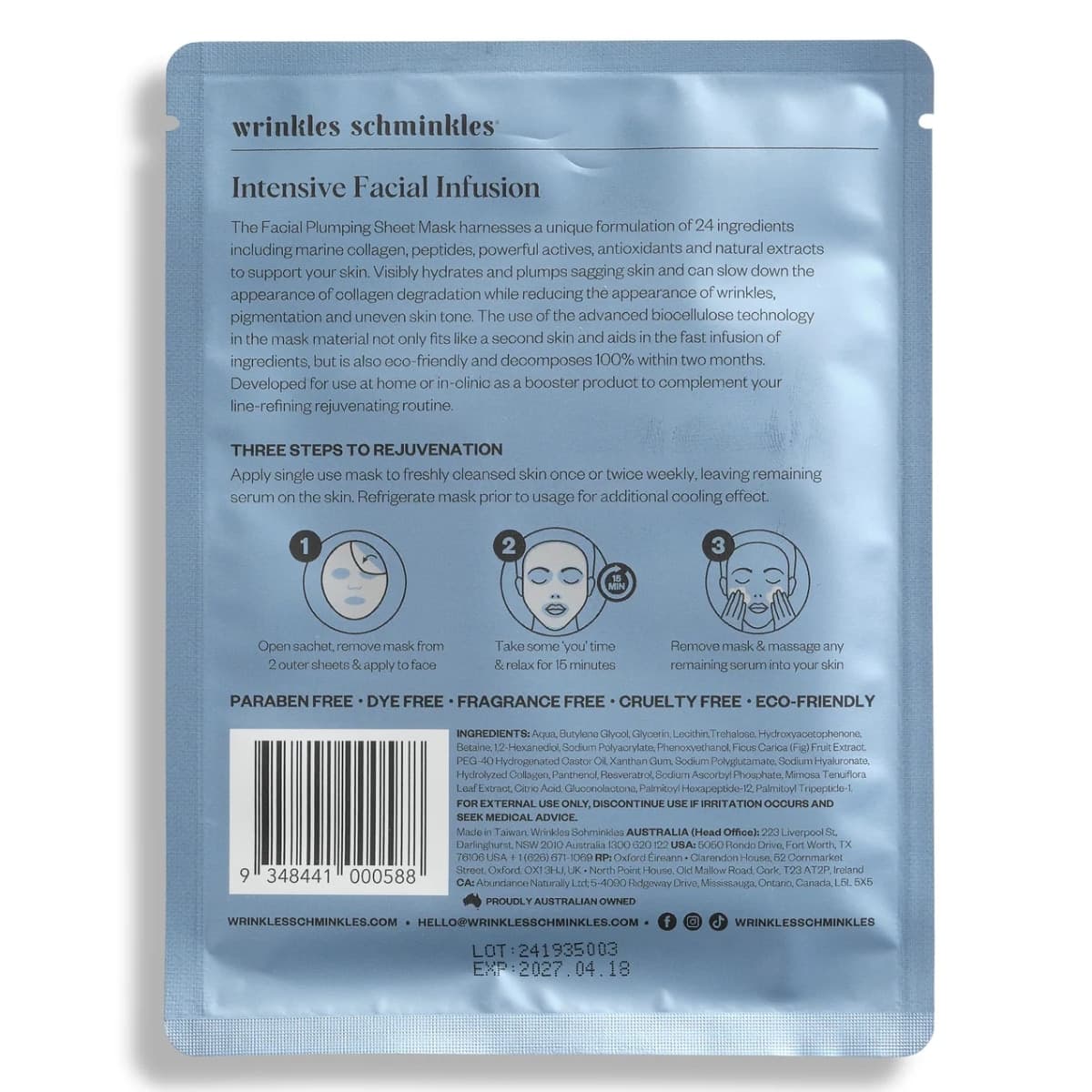 Thumbnail Wrinkles Schminkles Facial Plumping Sheet Mask - 1 Pack