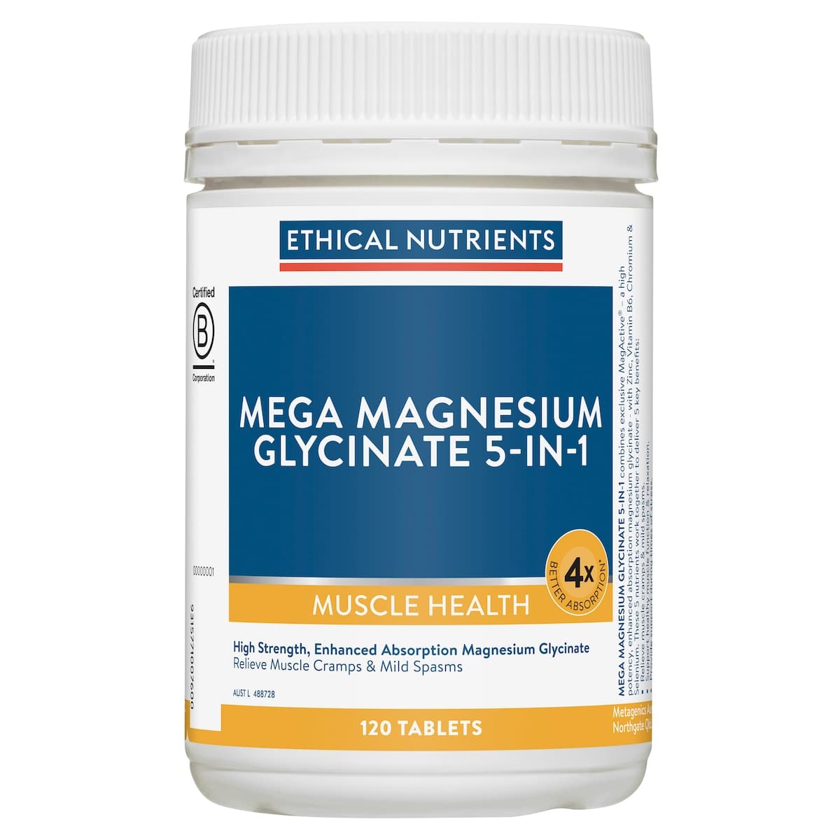 Thumbnail Ethical Nutrients Mega Magnesium Glyciniate 5-in-1 120 Tablets