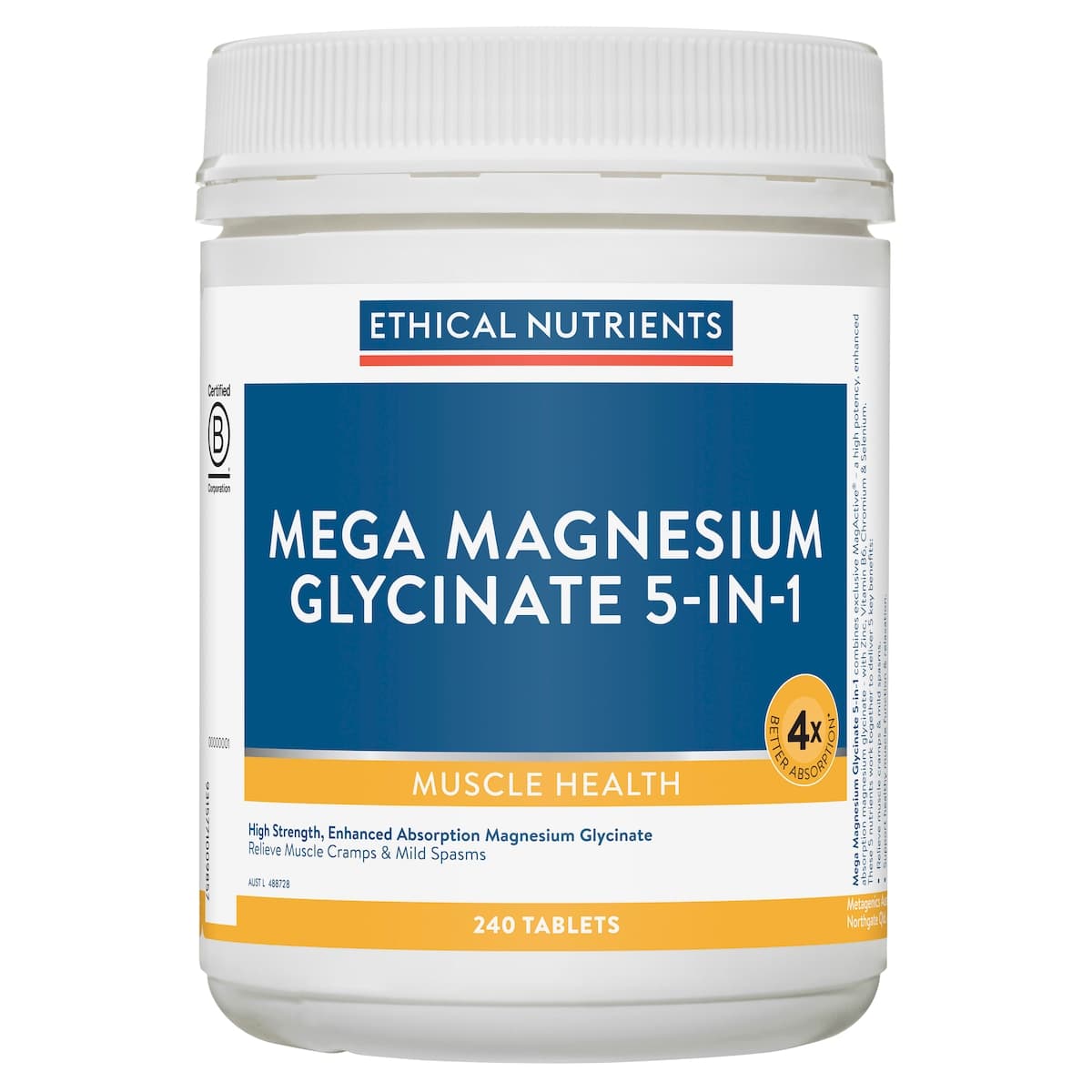 Thumbnail Ethical Nutrients Mega Magnesium Glyciniate 5-in-1 240 Tablets
