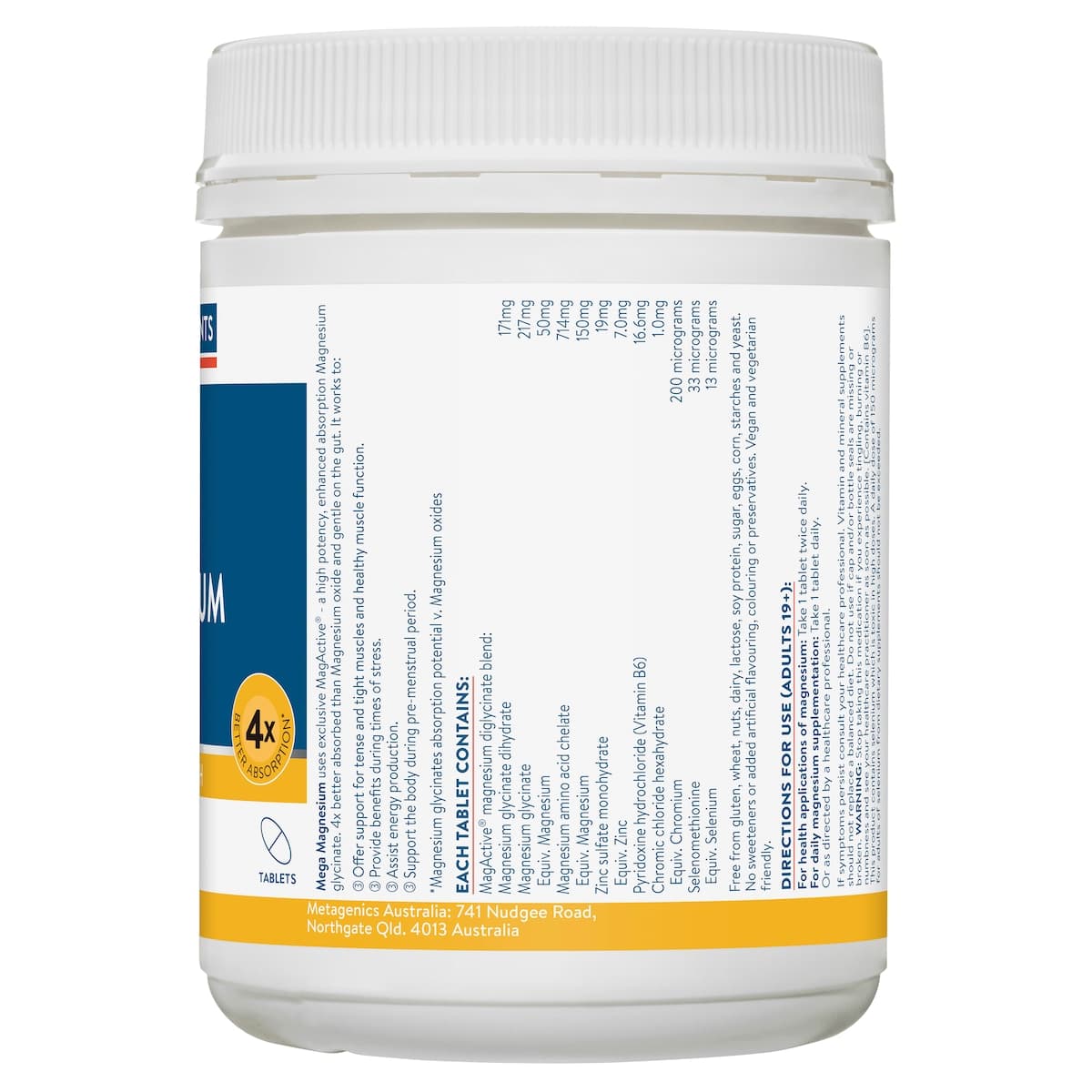 Thumbnail Ethical Nutrients Mega Magnesium Glyciniate 5-in-1 240 Tablets