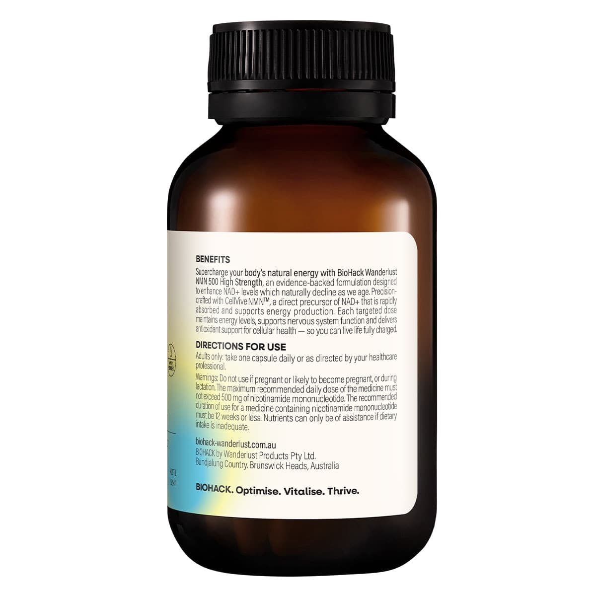 Thumbnail BioHack Wanderlust NMN 500mg High Strength 30 Capsules
