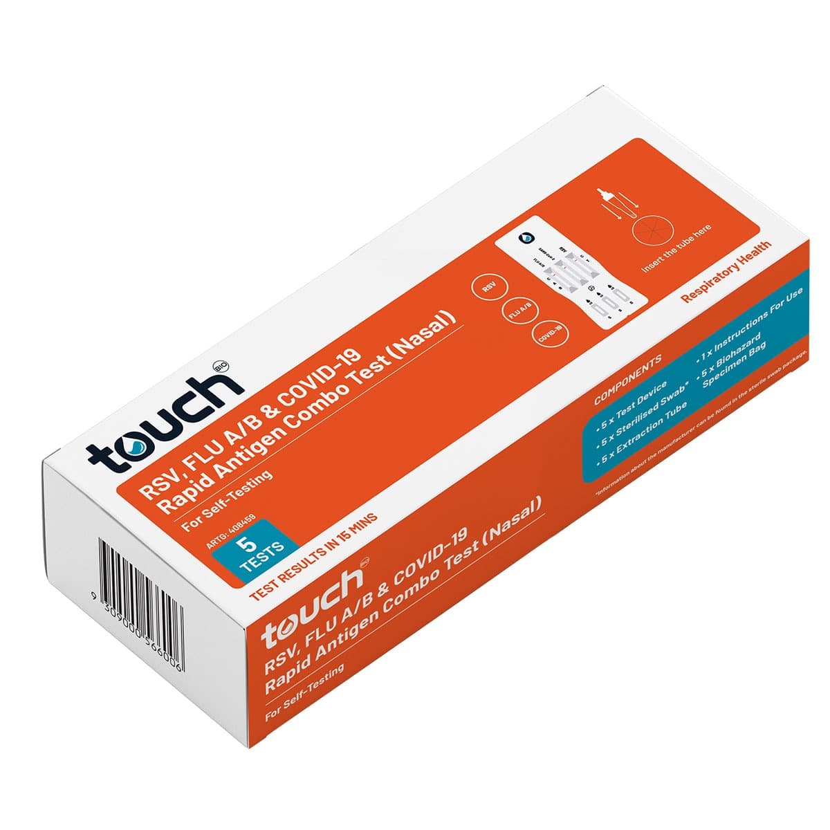 Thumbnail TouchBio RSV Flu A/B & Covid-19 Rapid Antigen Test 5 Pack