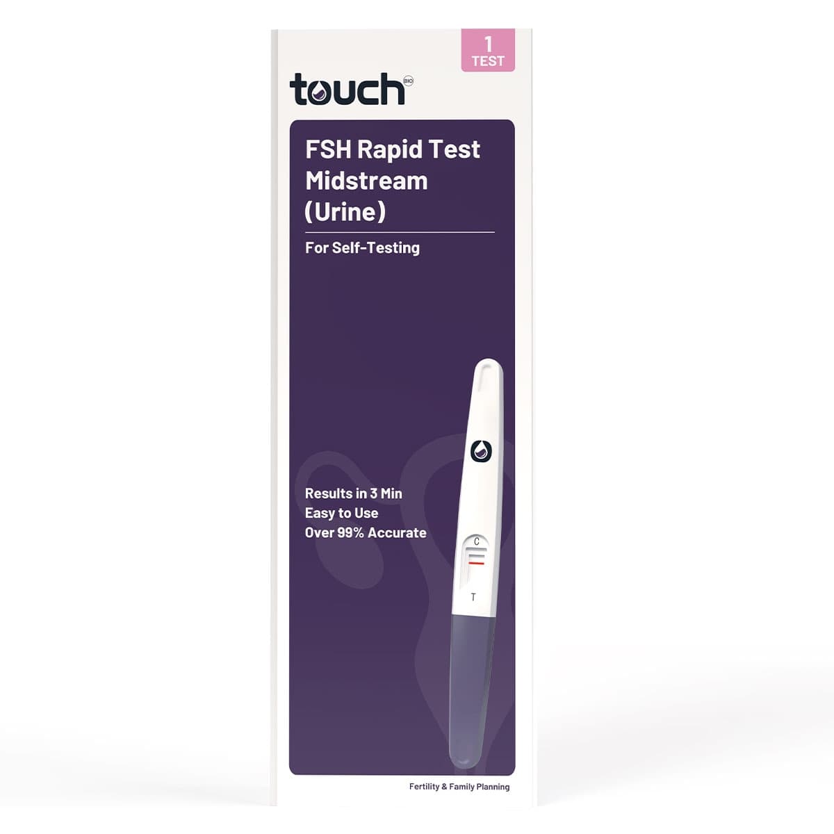 Thumbnail TouchBio FSH Rapid Test Midstream (Urine) - 1 Pack