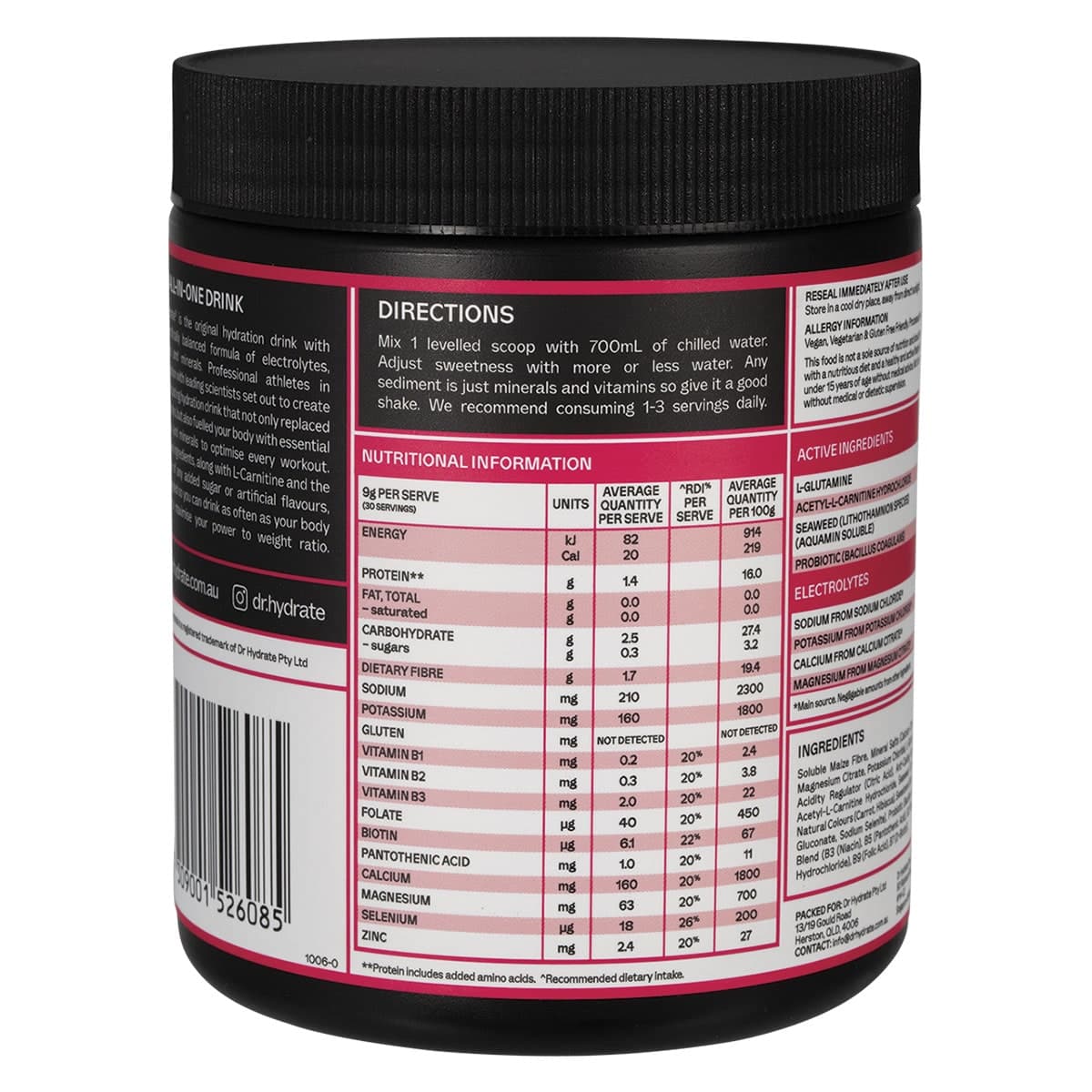 Thumbnail Dr. Hydrate All-In-One Hydration Drink Raspberry 270g