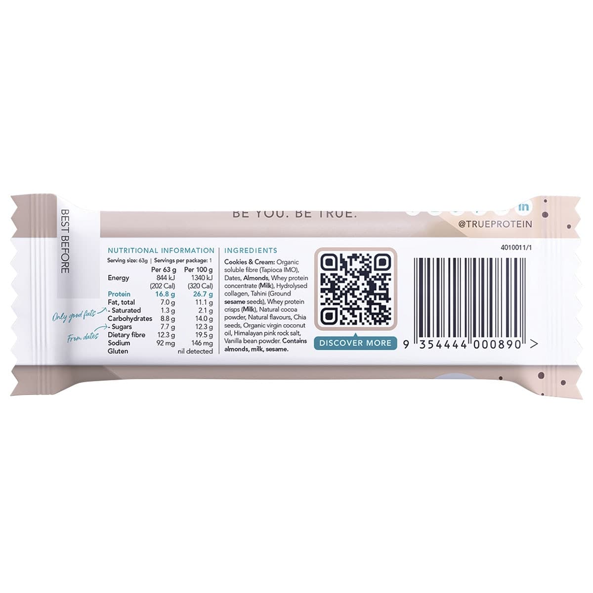 Thumbnail True Protein Protein Bar Cookies & Cream 63g