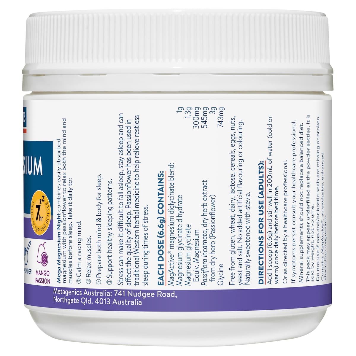 Thumbnail Ethical Nutrients Mega Magnesium Night Powder Mango Passion 126g
