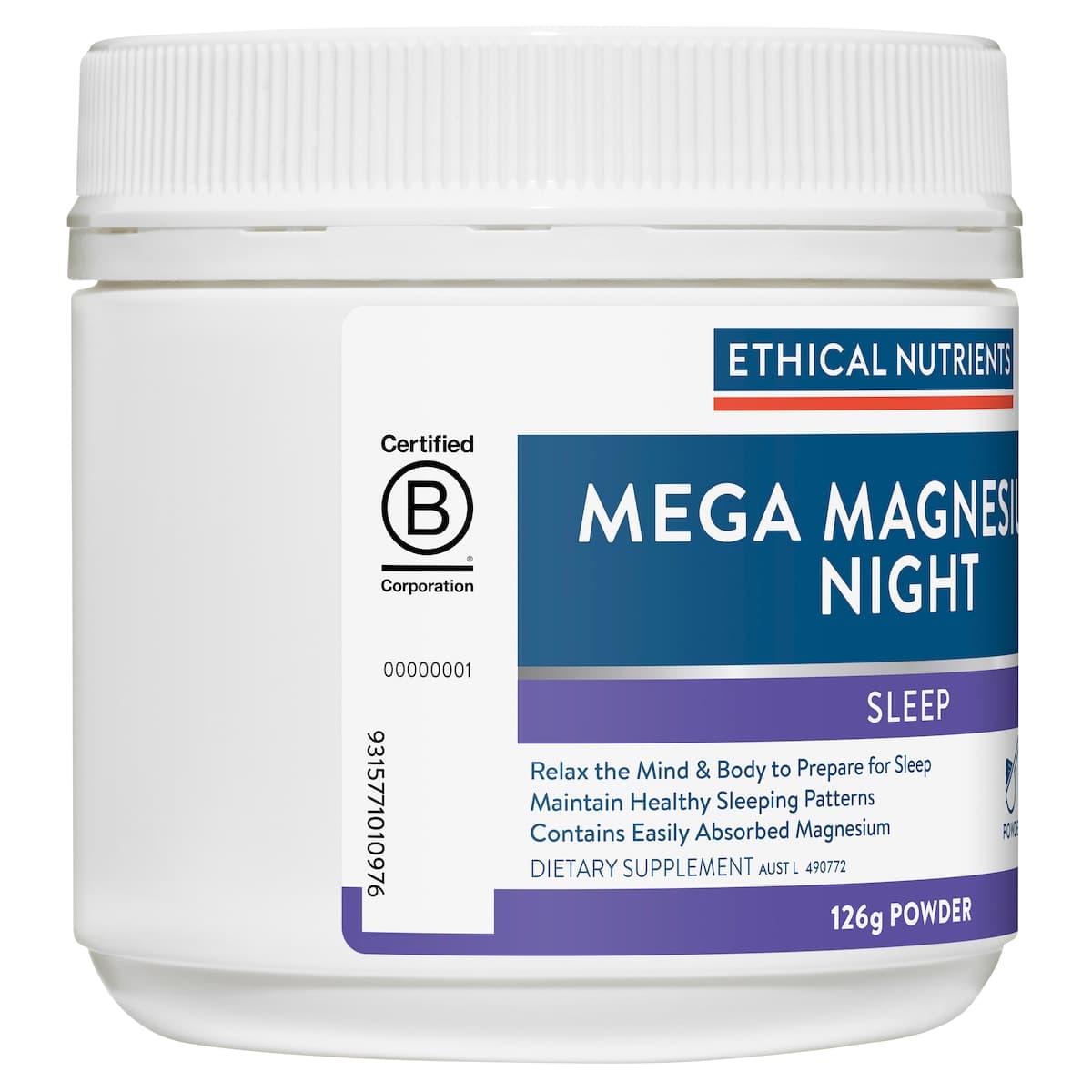 Thumbnail Ethical Nutrients Mega Magnesium Night Powder Mango Passion 126g