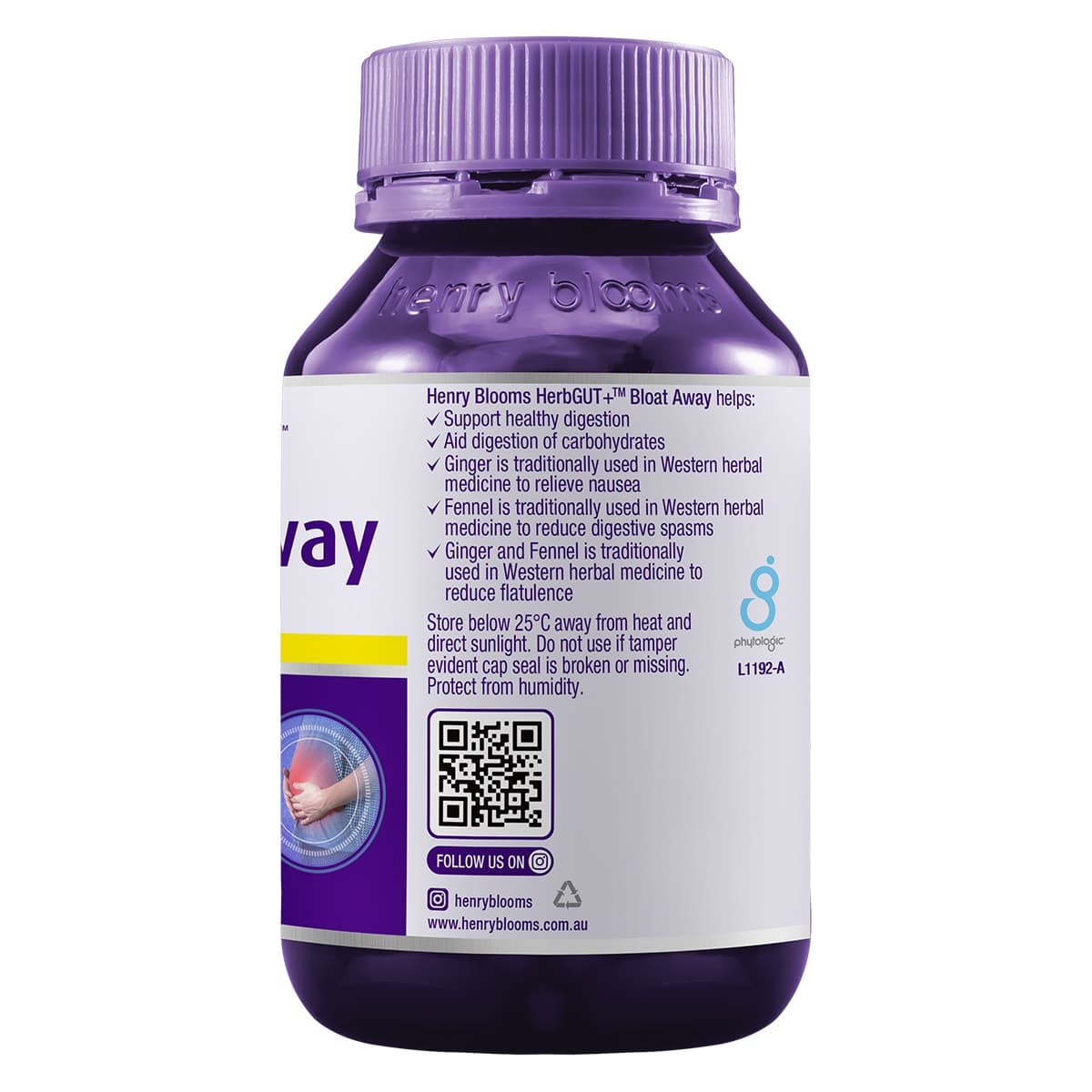 Thumbnail Henry Blooms HerbGut + Bloat Away 60 Capsules